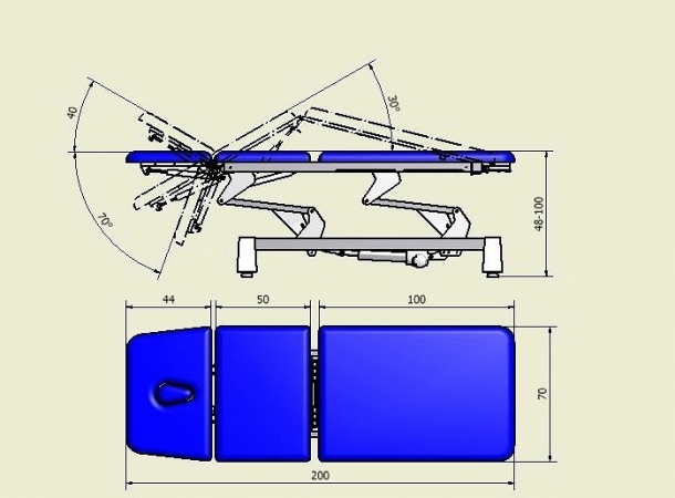 Stół rehabilitacyjny hydrauliczny z pivotem - Image no.: 2
