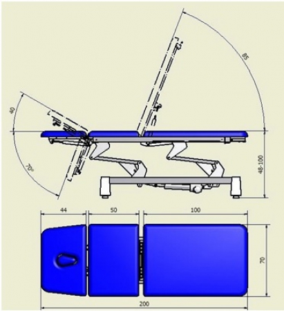 Stół rehabilitacyjny z funkcją fotela do terapii manualnej, hydrauliczny, stabilny - Image no.: 2
