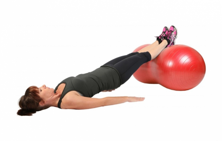 Piłka gimnastyczna (rehabilitacyjna), orzeszek Mambo Max AB Peanut Ball MSD czerwona 50x100cm (z pompką)  - Image no.: 2